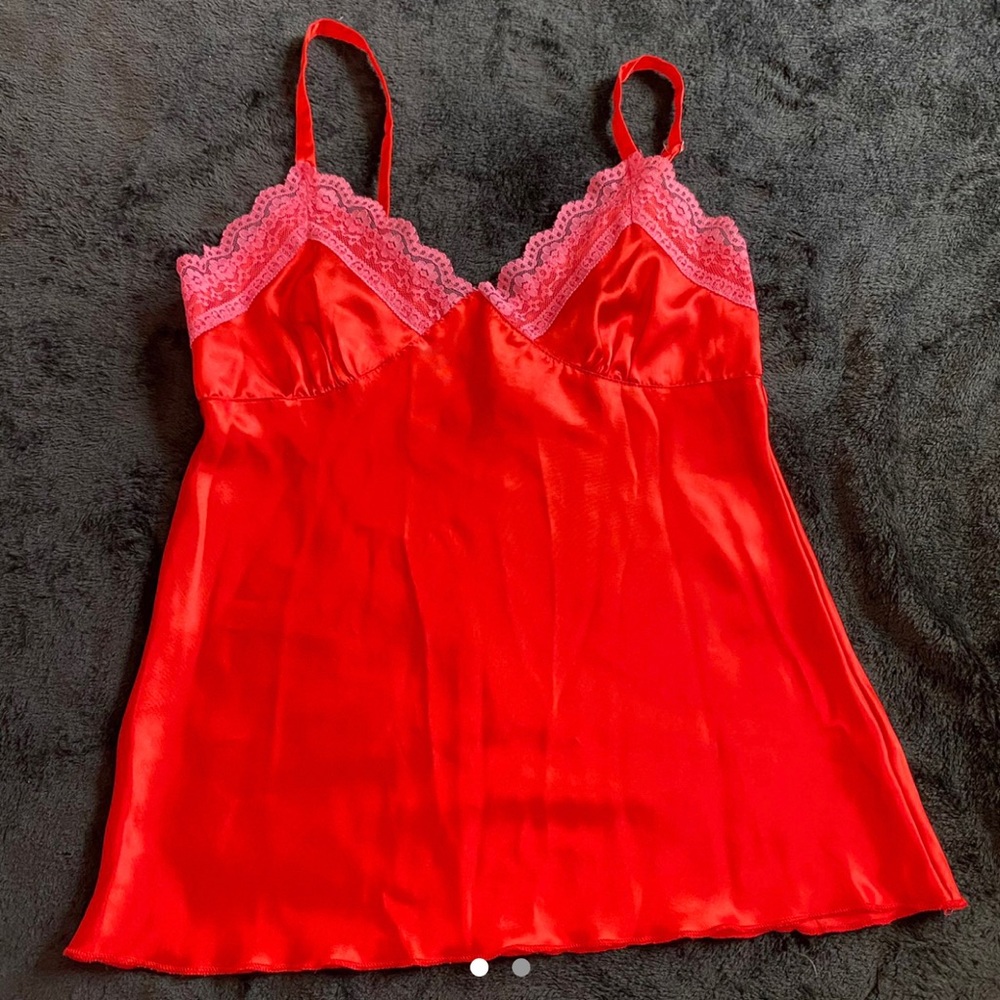 Y2K red/pink satin cami